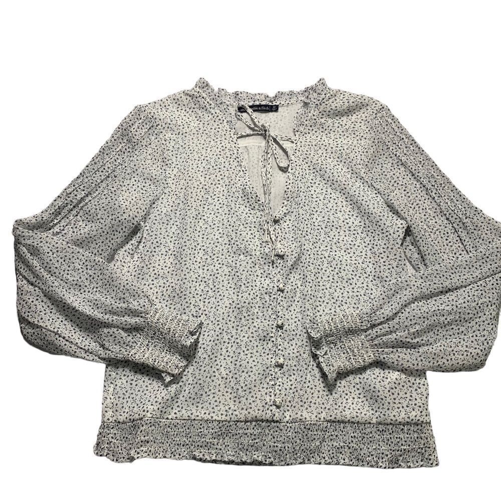 Abercrombie & Fitch Long Sleeve Sheer Top Medium
